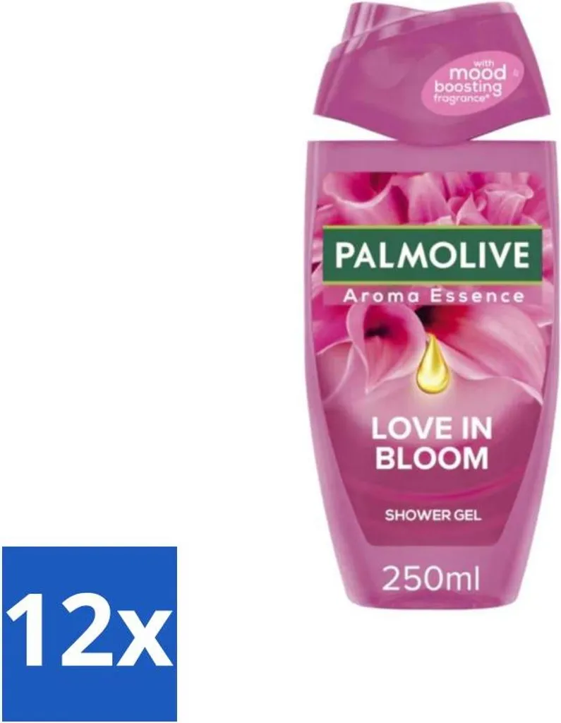 Palmolive Gel Douche Love in Bloom contre Peau Terne Pack de 12 x 250ml