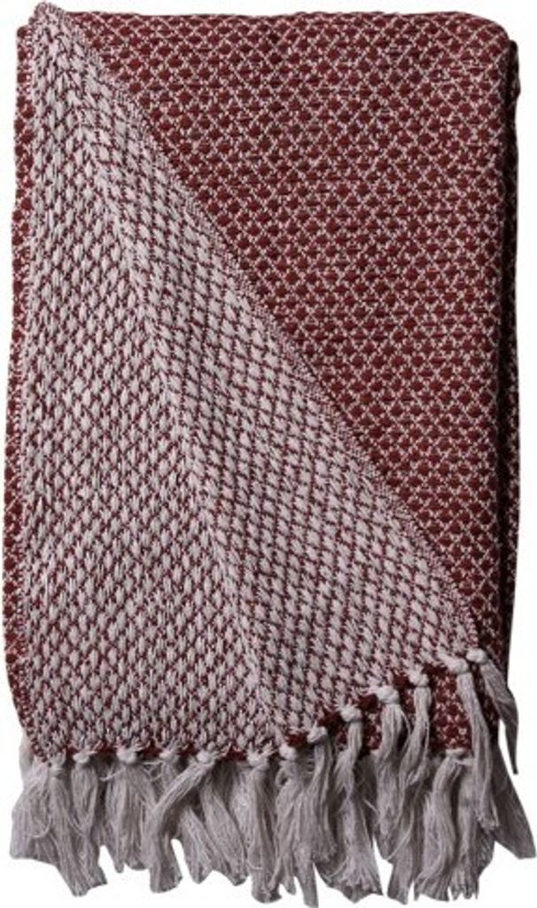AU Maison Decke Rot Weiß Baumwolle Plaid 130x180 Wolldecke Kuscheldecke