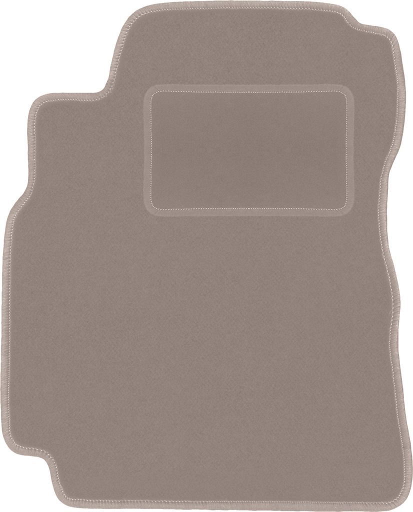 Fahrerfußmatte Velours beige passend für Nissan Primera P12 (2001-2007, Kombi, Limousine, Liftback) – mit Befestigungen – passgenau