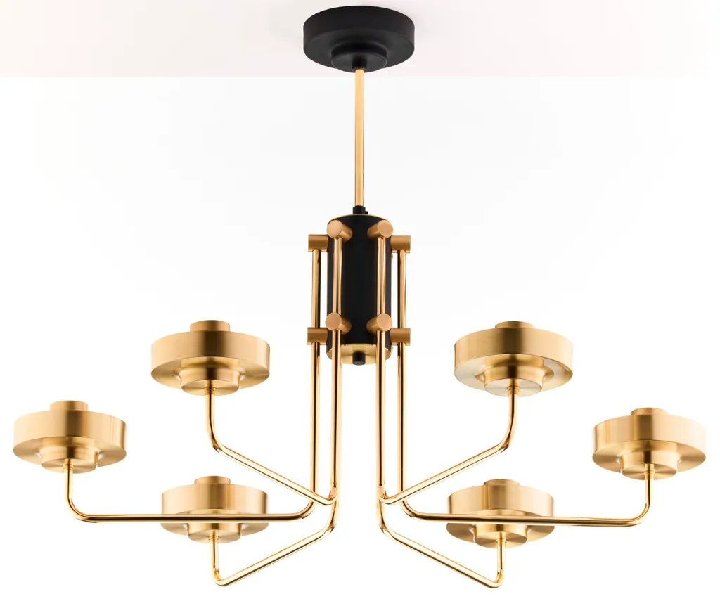 Lustre RAMIREZ 6xE27 - Solution éclairage puissant pour grand séjour noir