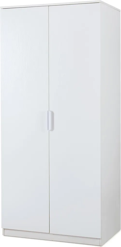 Armoire Eiselfing 176x80x52 cm blanche avec tringle et compartiment