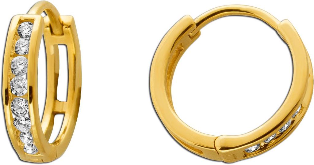 Brillant Creolen Gold 375 9K Lab Grown Diamanten 0.16ct