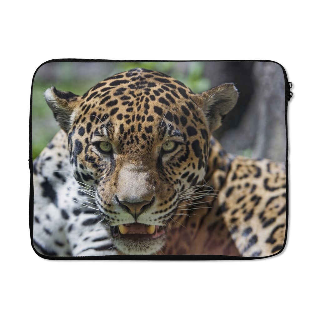 MuchoWow Laptop Hülle 15 Zoll Jaguar - Wild - Regenwald Laptoptasche - Laptoptasche - Sleeve - Rundum-Schutz
