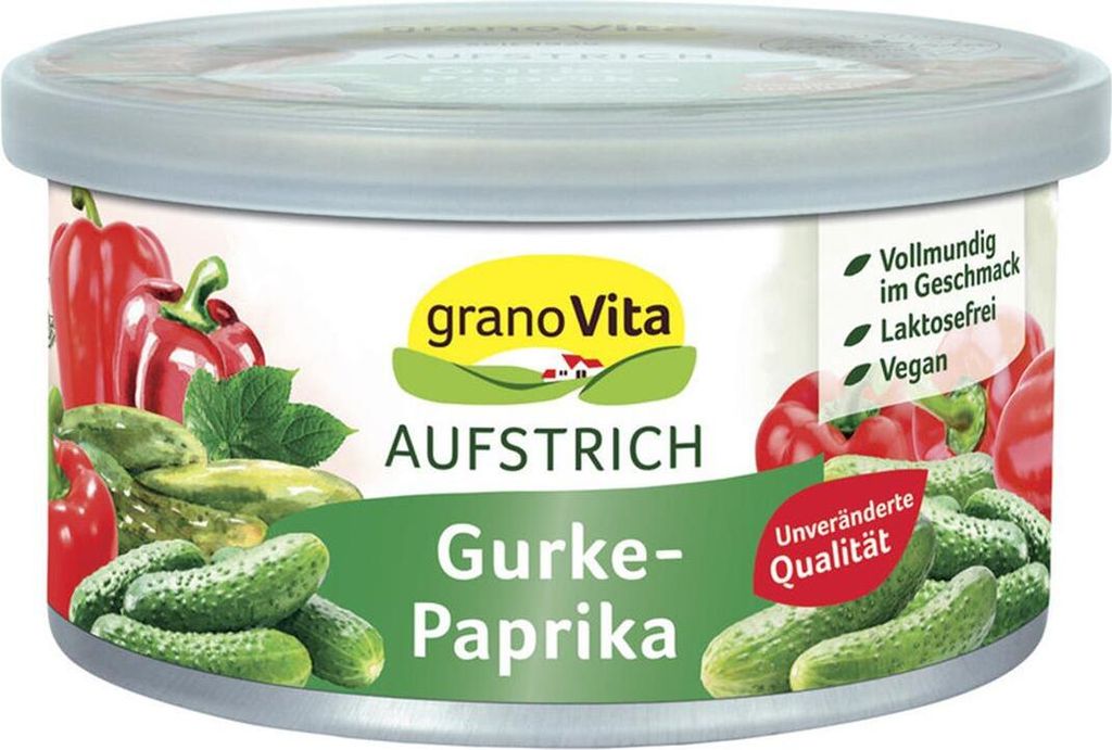 granoVita Veganer Brotaufstrich mit Gurke und Paprika Produktbild 