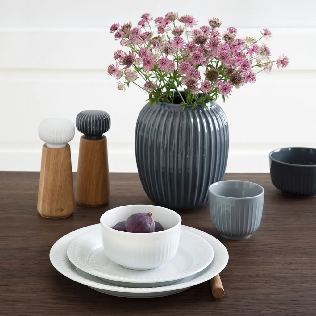 Vase de table Kähler Hammershøi 21 cm gris pour bouquet de fleurs