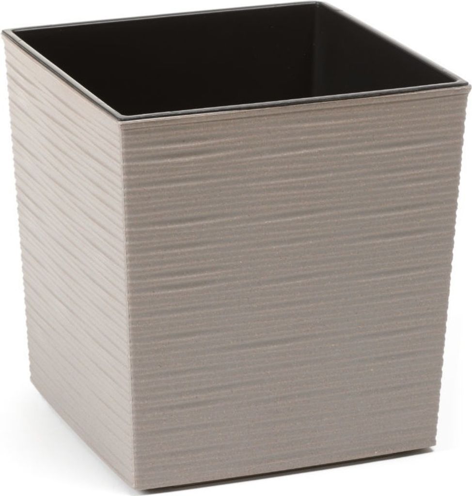 Blumentopf LAMELA Flowerpot YUKA ECO DLUTO – eingekerbt, 30 x 30cm, Höhe 31cm, grau