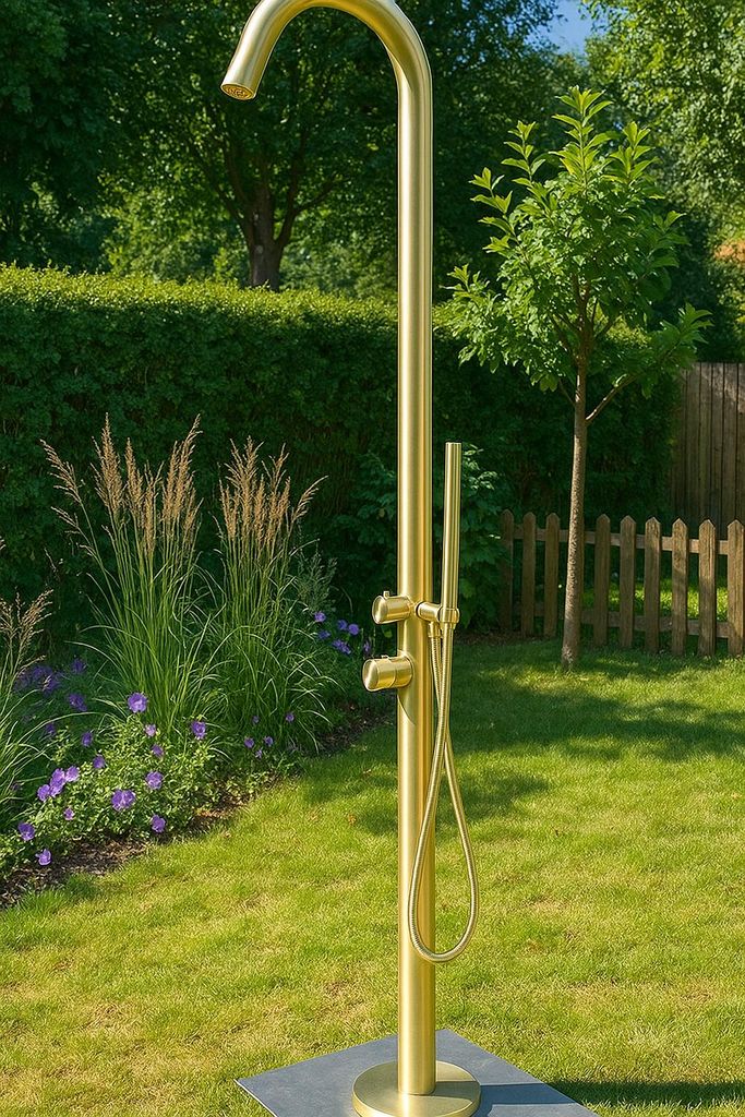 Eichenwald Modell 70 Gartendusche Sylt in Gold Produktbild 