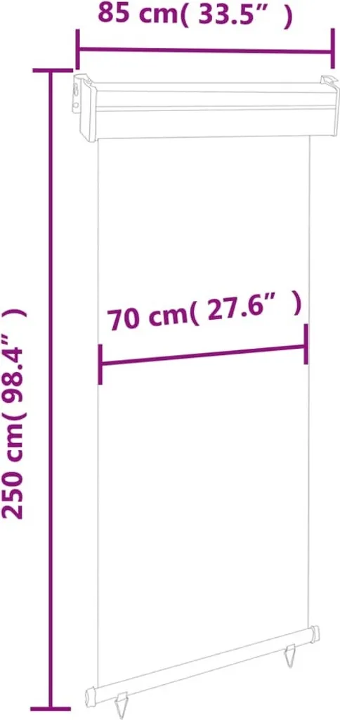 vidaXL Tenda Laterale Balcone 85x250 cm Nero: Privacy e Ombra Subito - 11