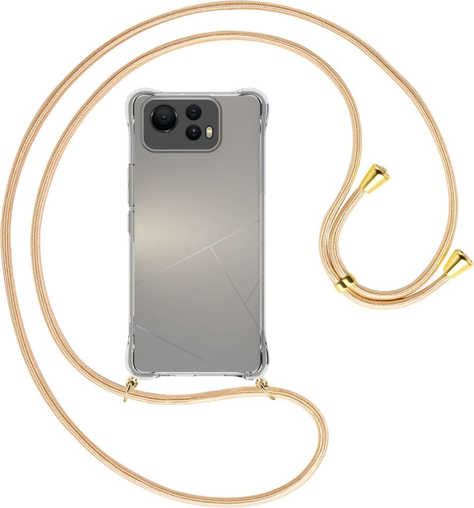 Handykette Backcover-Schutzhülle mit Band (Metall goldfarben) für Asus Zenfone 12 Ultra - Goldkordel