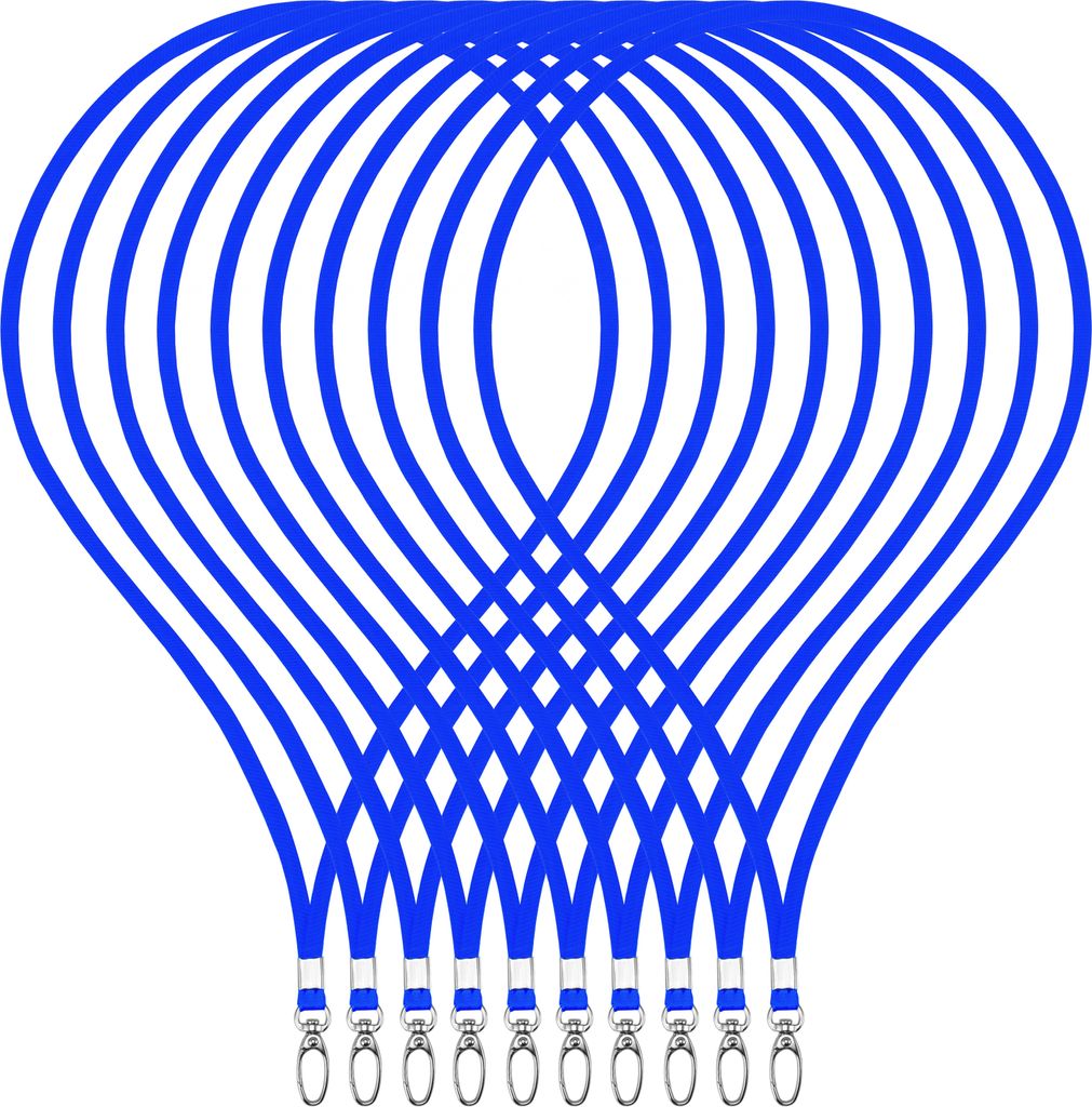 10 unbedruckte Schlüsselbänder Royalblau Lanyard Blau edel Produktbild 