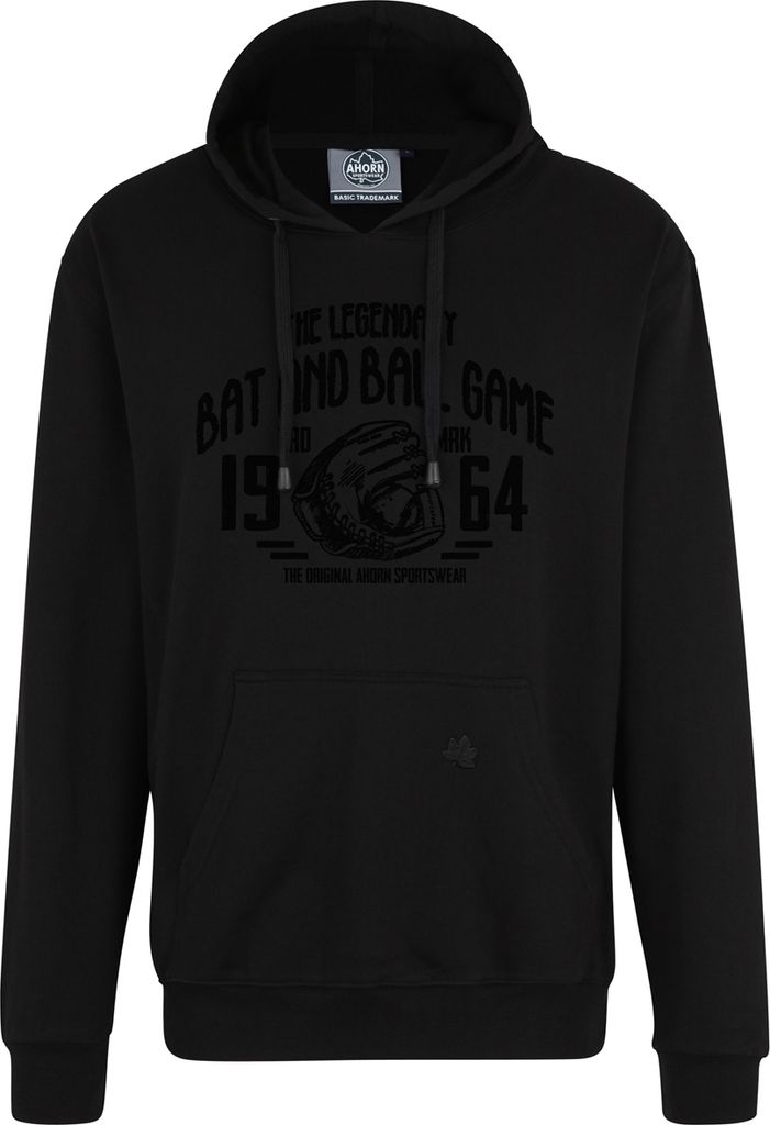 Übergrößen Kapuzen-Sweatshirt AHORN SPORTSWEAR Legandary Ball Game Schwarz 8XL