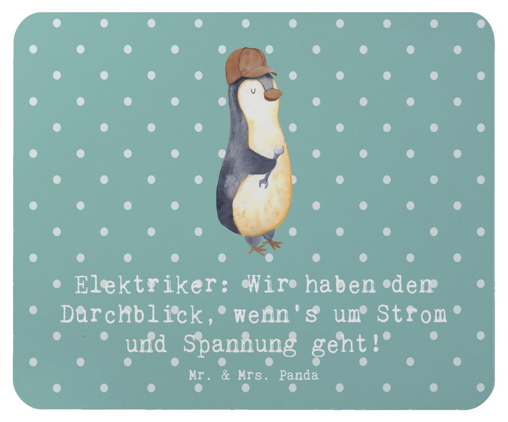 Mr. & Mrs. Panda Mousepad Elektriker Durchblick - Meeresbrise - Geschenk, Mouse Pad, personalisierte Geschenke, pc, Handwerker, für Berufstätige,...
