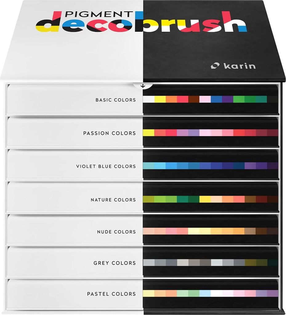 Karin Brushmarker Pigment Master Set 84 Farben Acrylmarker Set