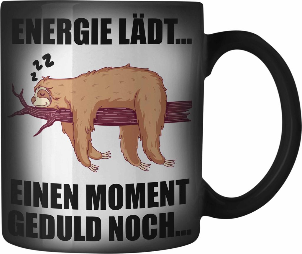 Trendation - Faultier Farbwechsel Zauber-Tasse mit Spruch Produktbild 