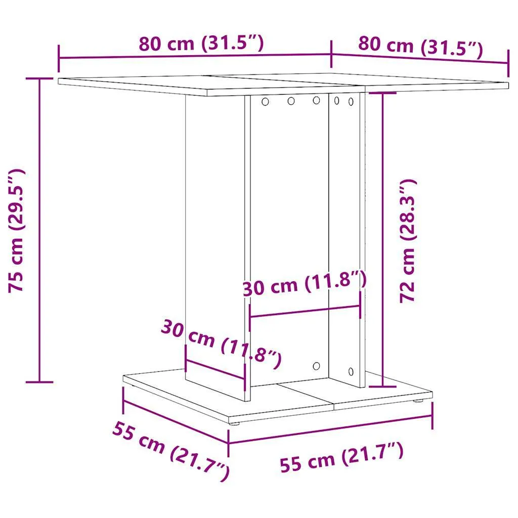 Tavolo da Pranzo Maison Exclusive 80x80 cm Legno Antico Design - 9