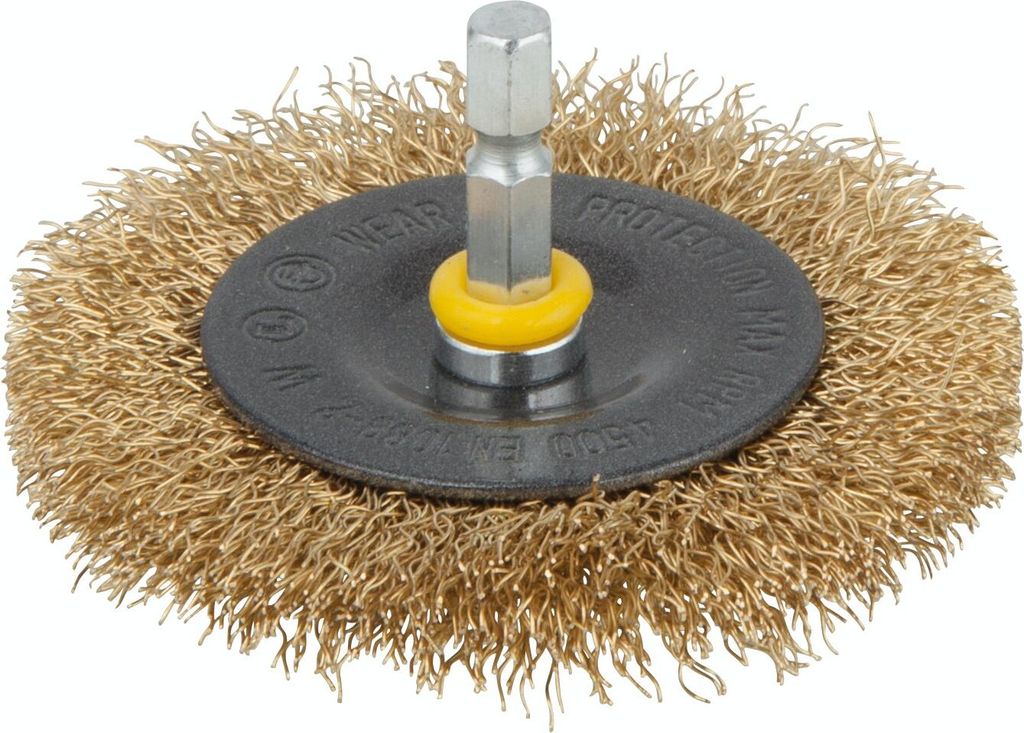 Wolfcraft Scheibendrahtbürste Ø 75 mm Messing Schaft 6 mm