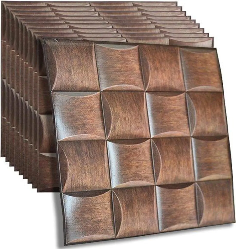 Cachez vos murs abîmés avec les panneaux 3D autocollants bois - 10 pcs