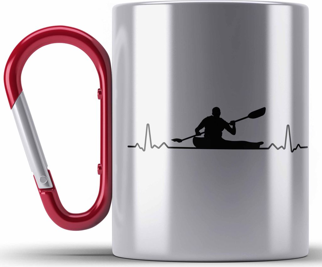 Trendation - Kajak Geschenk Edelstahl Tasse Karabiner Mit Produktbild 