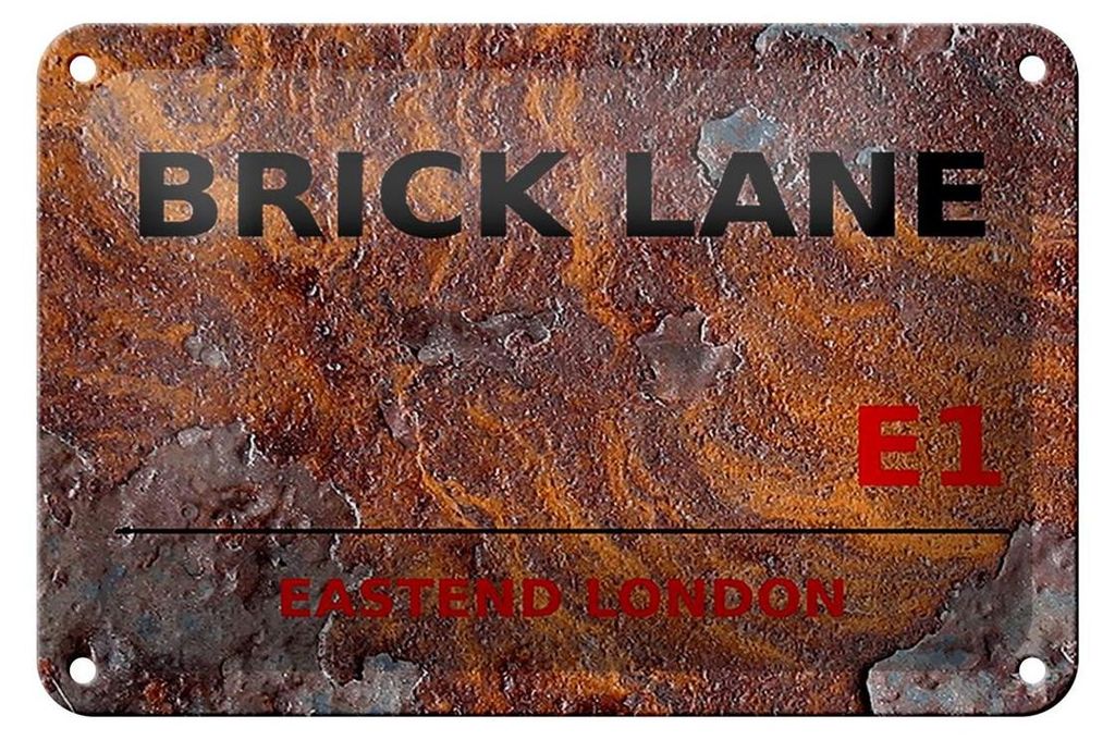 Blechschild London 18x12cm Street Brick Lane E1
