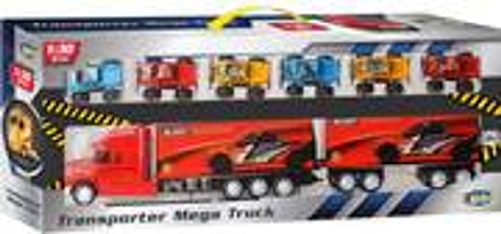 Luna Transporter Mega Truck 65cm Lastzug Hauben LKW m. Anhänger Show Trucks +3J