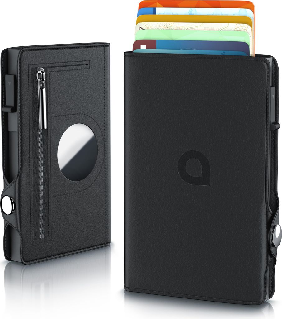 Portacarte Aplic RFID in pelle e alluminio, porta carte di Immagine del prodotto 