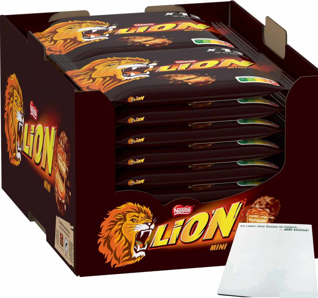 Nestle Lion Mini Schokoriegel 16er Pack (16x234g Packung) + usy Block