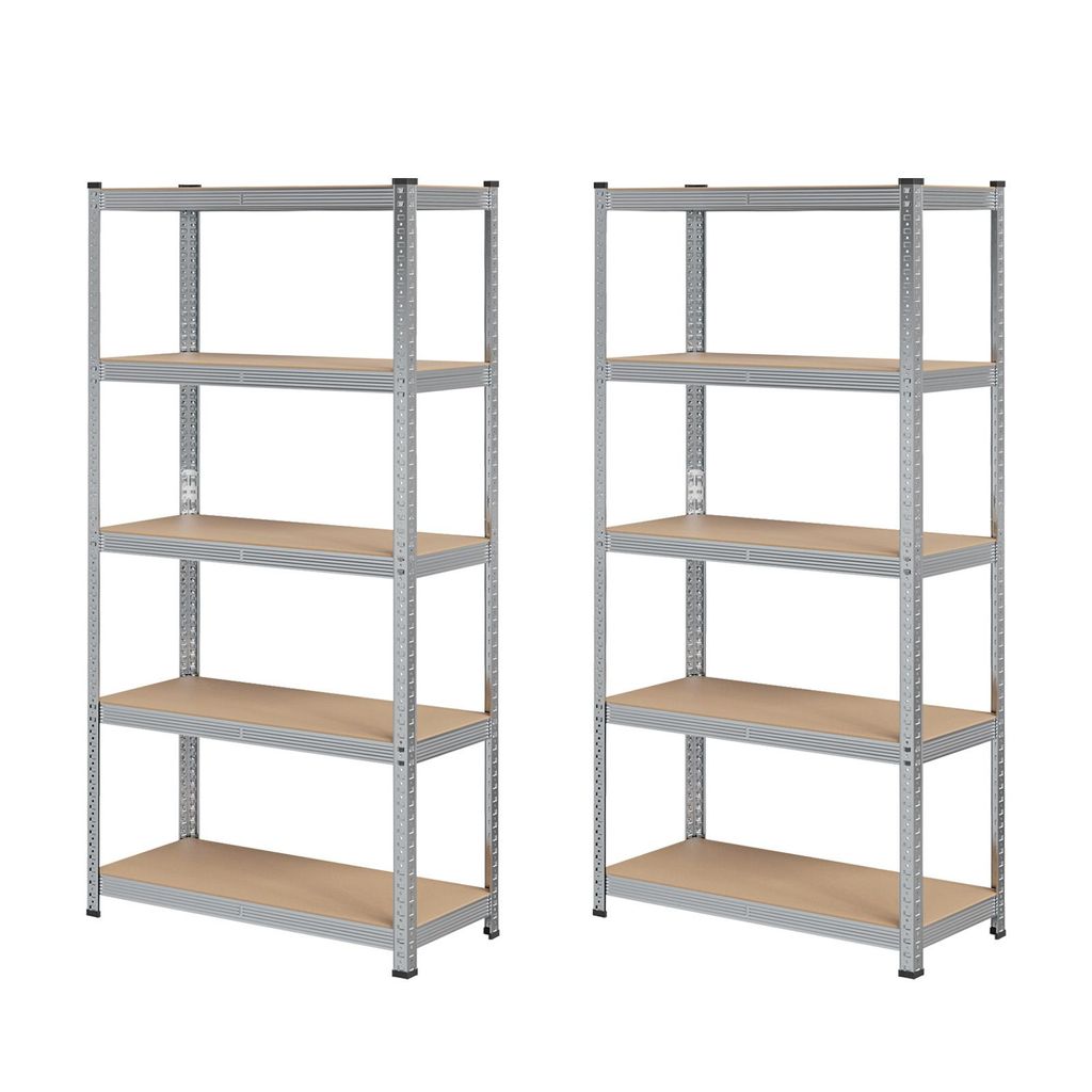 Lagerregal 2er Set 5 Böden Metall 180 x 90 x 40cm Produktbild 