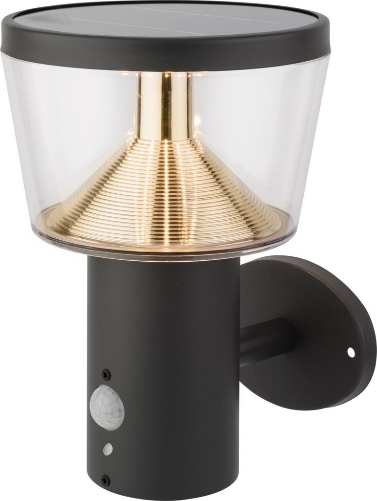Solar LED Wandlampe 17x23cm Edelstahl Außenwandleuchte Bewegungssensor
