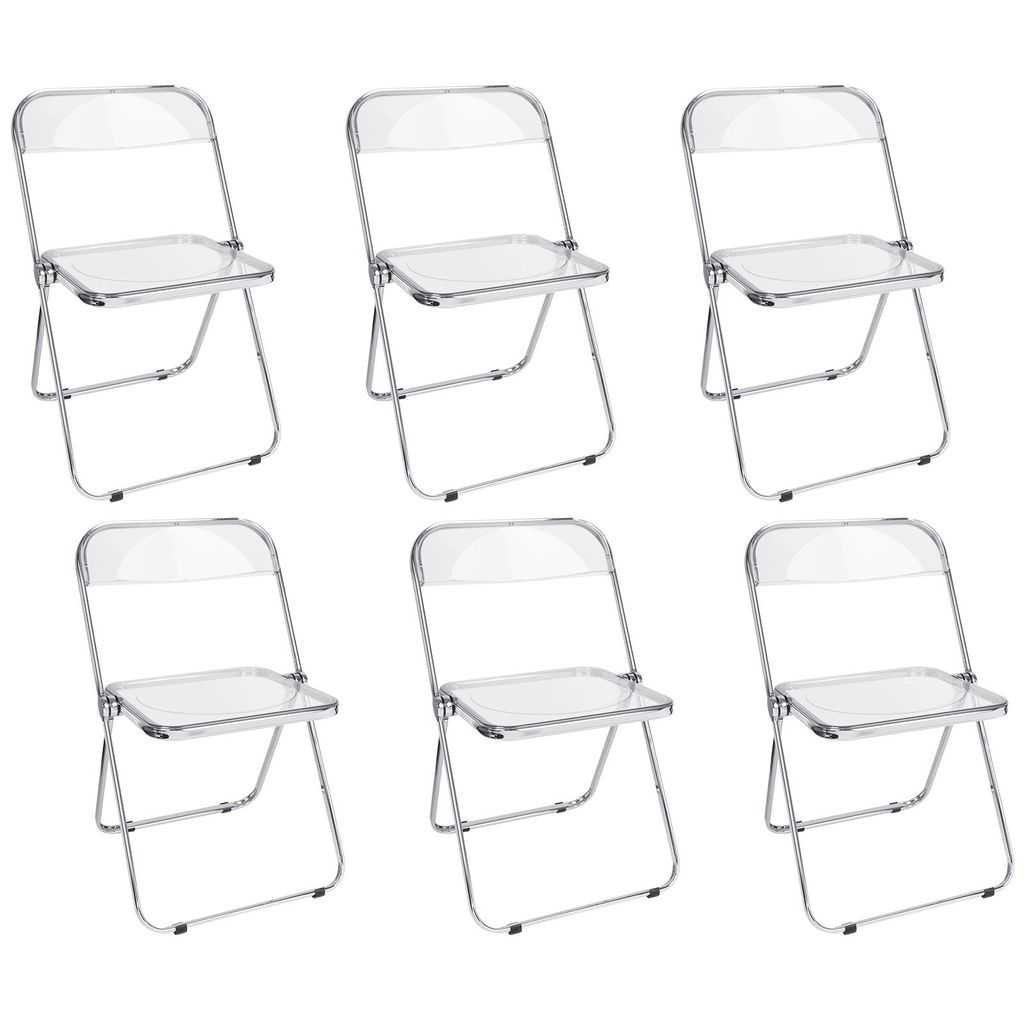 6er Set Acryl Klappstuhl Lounge-Sessel Besuchersstuhl Produktbild 