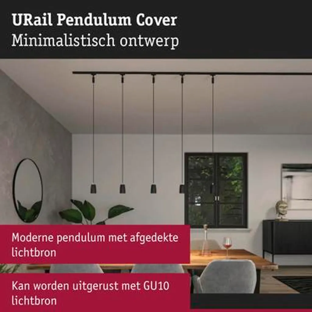Suspension URail Paulmann Cover noir mat dimmable éclairage modulable