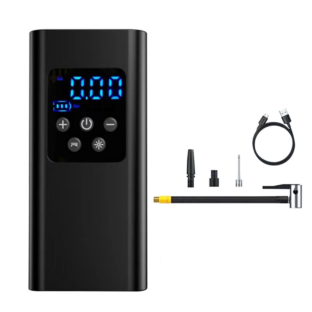 Mini Auto Reifenpumpe,Tragbarer Luftkompressor, 6000mAh, Intelligente LED-Anzeige, Lichtfunktionv, für Autos, Motorräder, Fahrräder