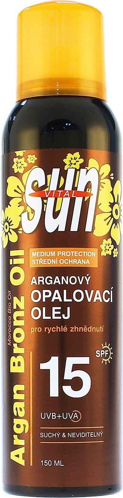 Vivaco Sun Vital Trockenes Sonnenöl mit Bio Argan Spf15 150ml