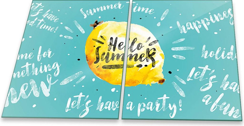 Herdabdeckplatten Glaskeramik Spritzschutz Glas Universal 2-Teilig 2x40x52 Mit Spruch