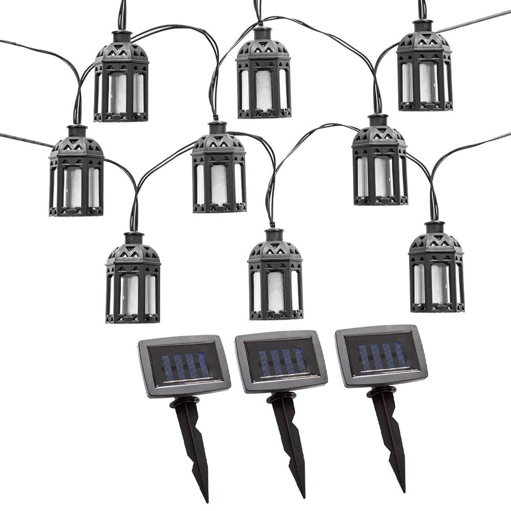 LED Solar Lichterkette, 30x Laterne, orientalisch, L 200 cm
