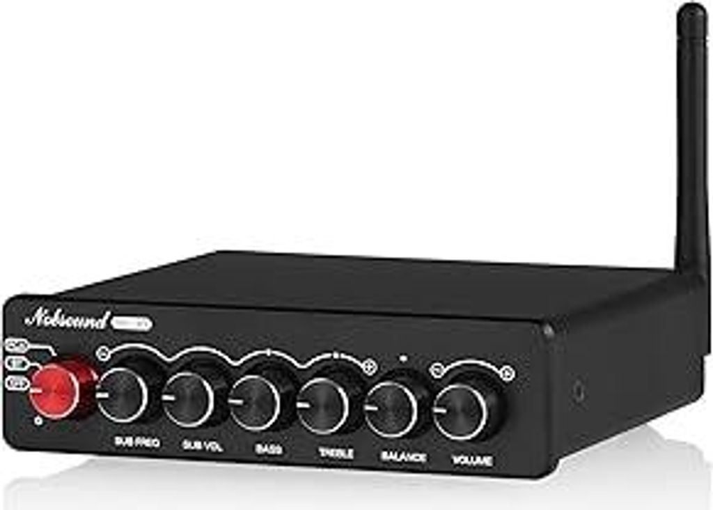 Nobsound NS-14G 2.1 Verstärker, Audio Amplifier, Bluetooth 5.0 HiFi Stereo 200W 2.1-Kanal Subwoofer Leistungsverstärker mit Höhen- und Basskontr...