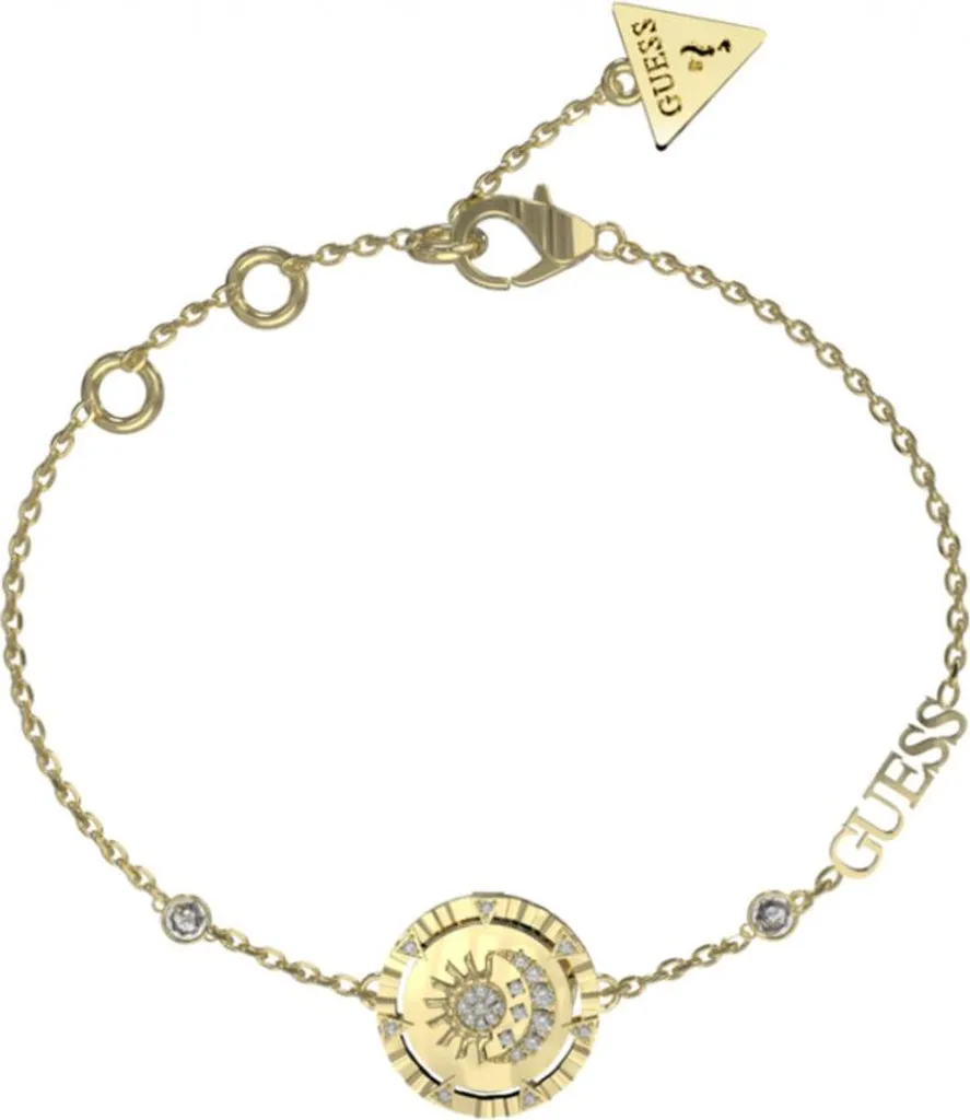 Bracelet Guess JUBB04043JWYGS en Acier Doré avec Logo G et Cristaux