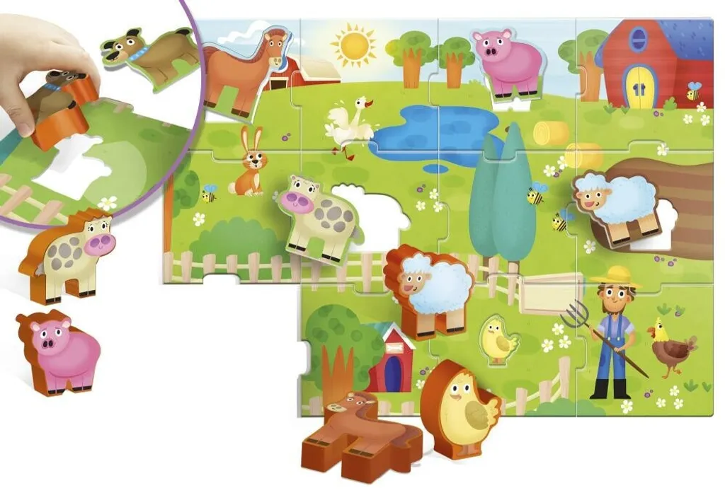 Puzzle Éducatif Premier Âge Animaux de la Ferme Carotina Lisciani