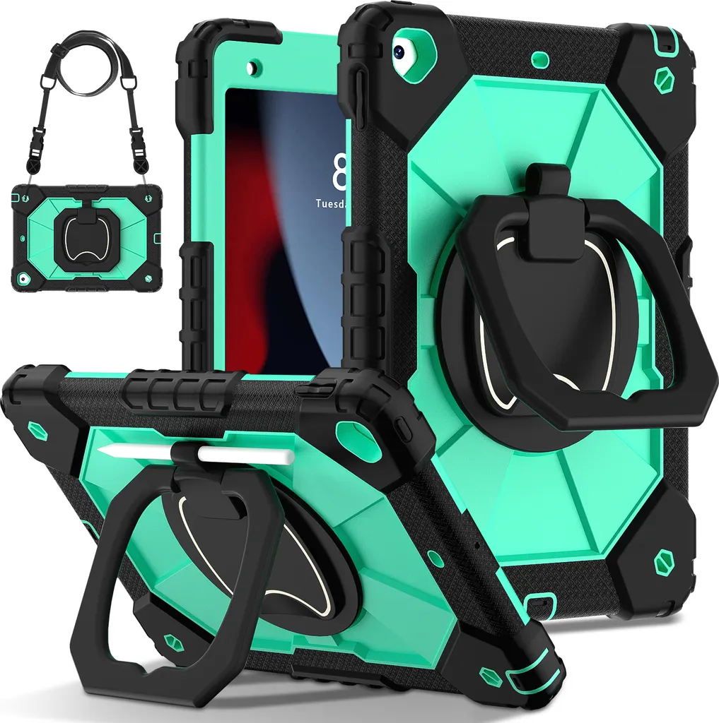 Custodia iPad 10.2 da Viaggio: Protezione Totale Outdoor Turchese