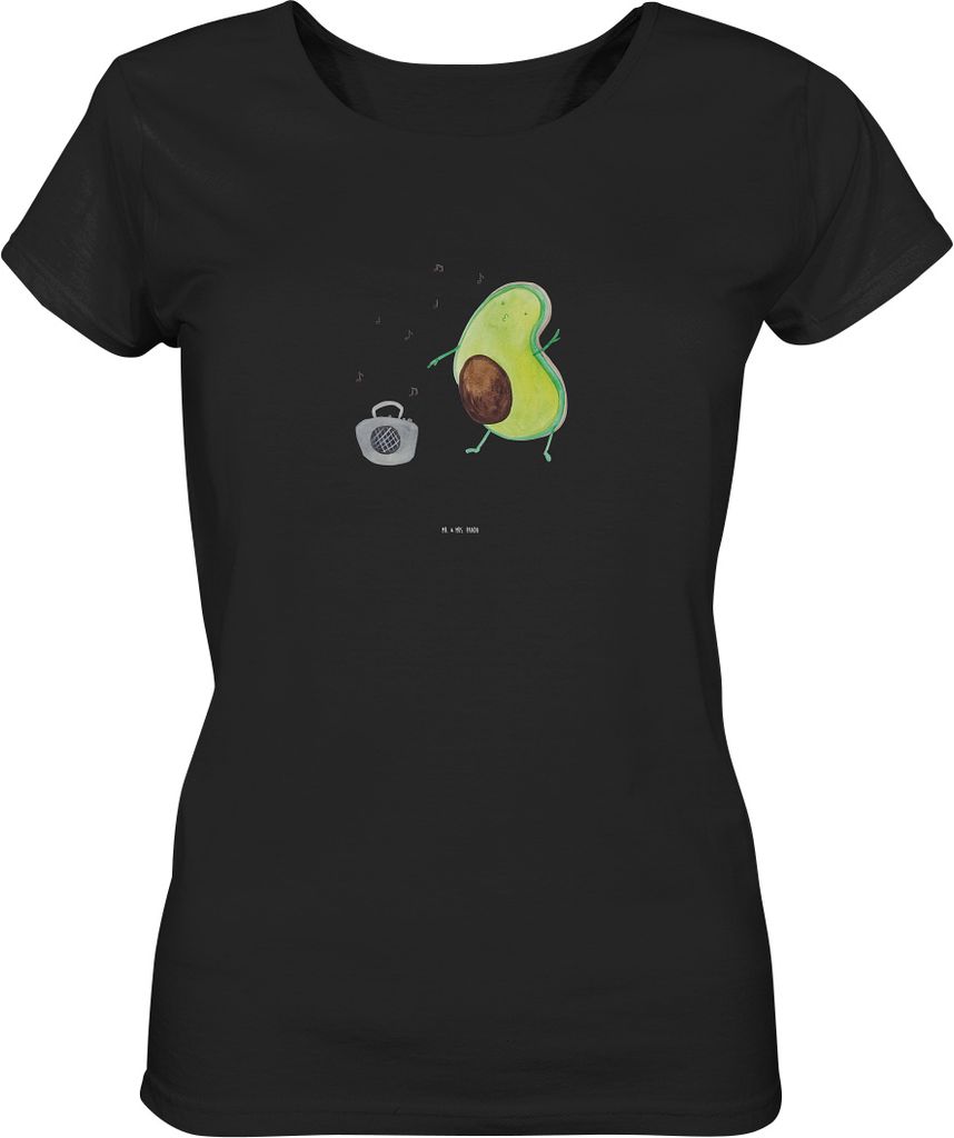 Mr. & Mrs. Panda Oberteil Damen Avocado Tanzen Größe XL - Schwarz - Geschenk, Singen, Fröhlich, Baumwoll T-Shirt, Kurzarmshirt, Party, für Frau...
