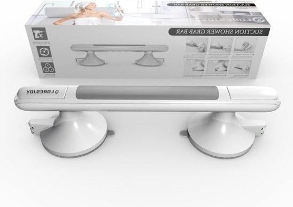 Extra starker Haltegriff für die Dusche – Senioren – Saugnapf-Anzeige – Sicherheitsgriff für Bad und Toilette mit Saugnapf