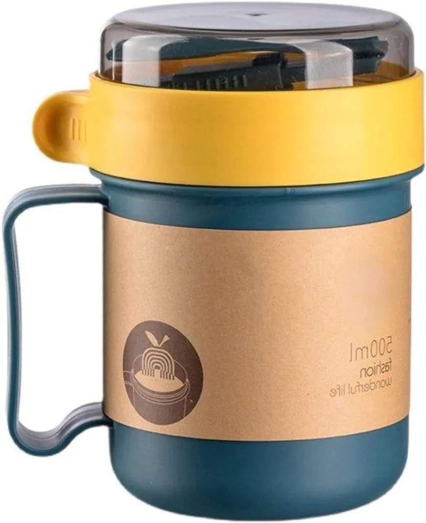 Boîte Déjeuner Isotherme 500 ml Bleu - Porte-manger Chaud pour Bureau