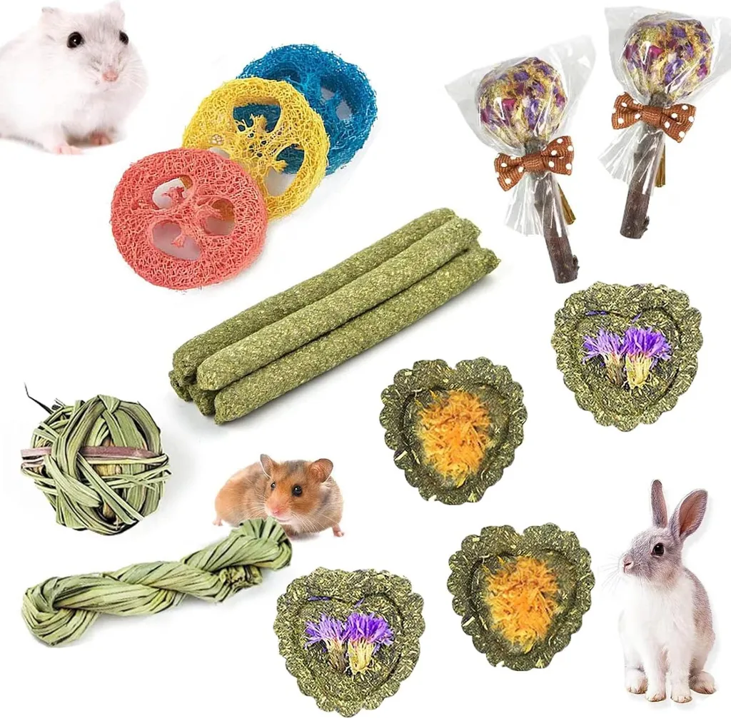 Évitez les dents trop longues du lapin avec ces jouets en foin naturel