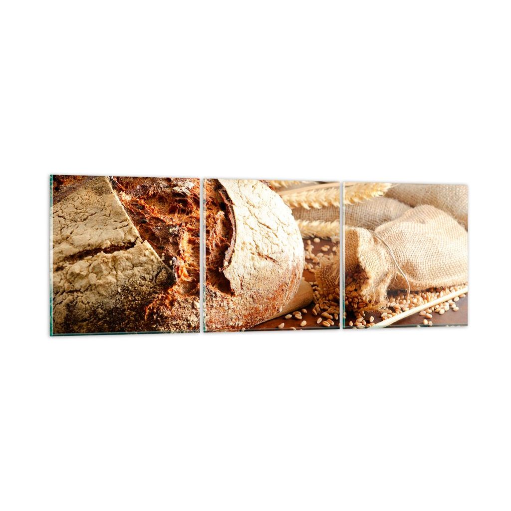 Bilder auf glas - Brot Bäckerei Lebensmittel Roggen - 120x40cm - Glasbilder - Wandbilder - Kunstdruck - Wanddekoration aus Glas - Glas Bilder - Wa...
