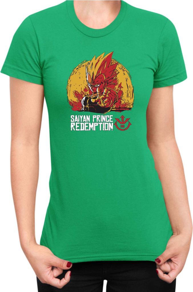 Damen T-Shirt Dragon Anime Manga Ball Z Vegeta Prince, Lady 2XL / Grün