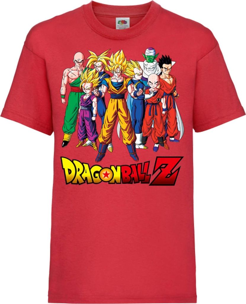 Kinder T-Shirt Dragon Anime Manga Ball Z 12 Z-Fighters, 5-6 Jahr - 116 / Rot