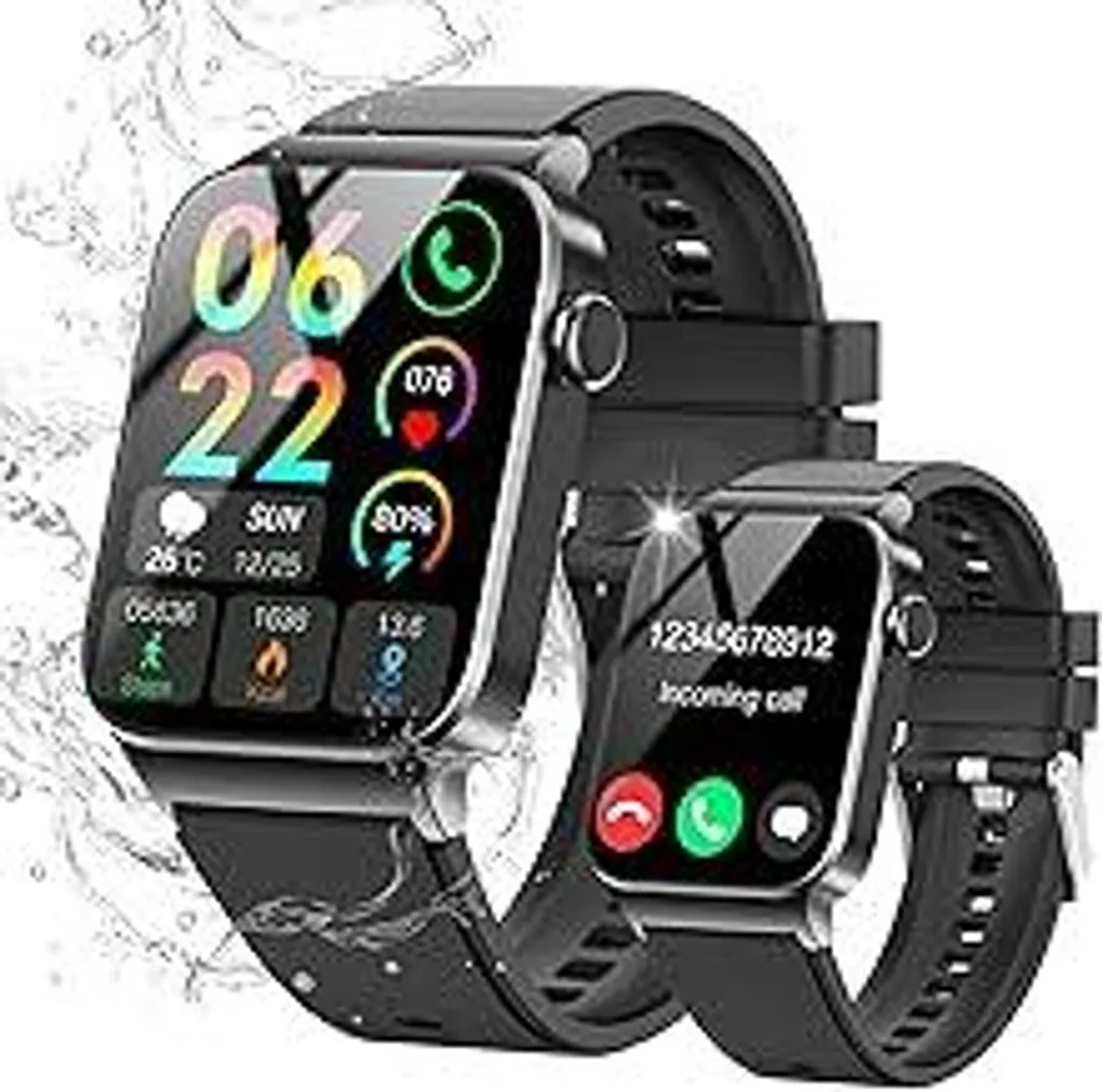 Smartwatch Elegante Uomo Donna Chiamate Bluetooth 1.85" Nero HD