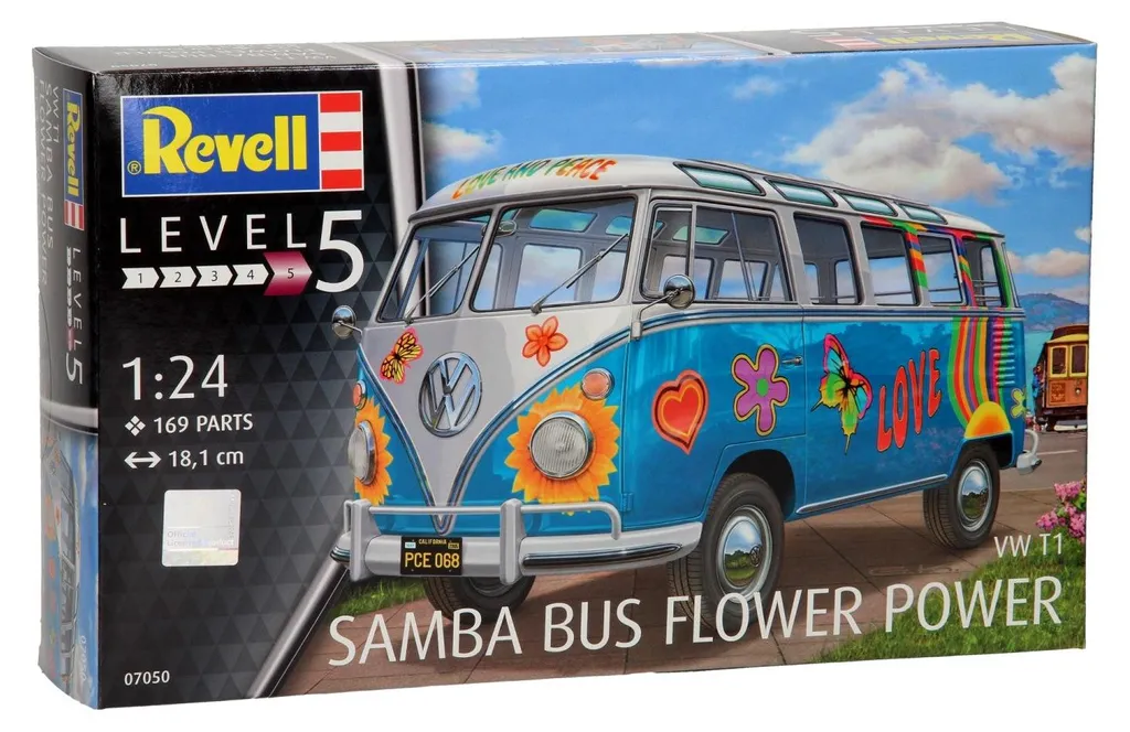 Volkswagen T1 Samba Bus Flower Power Revell - Détails Fidèles et Chromés