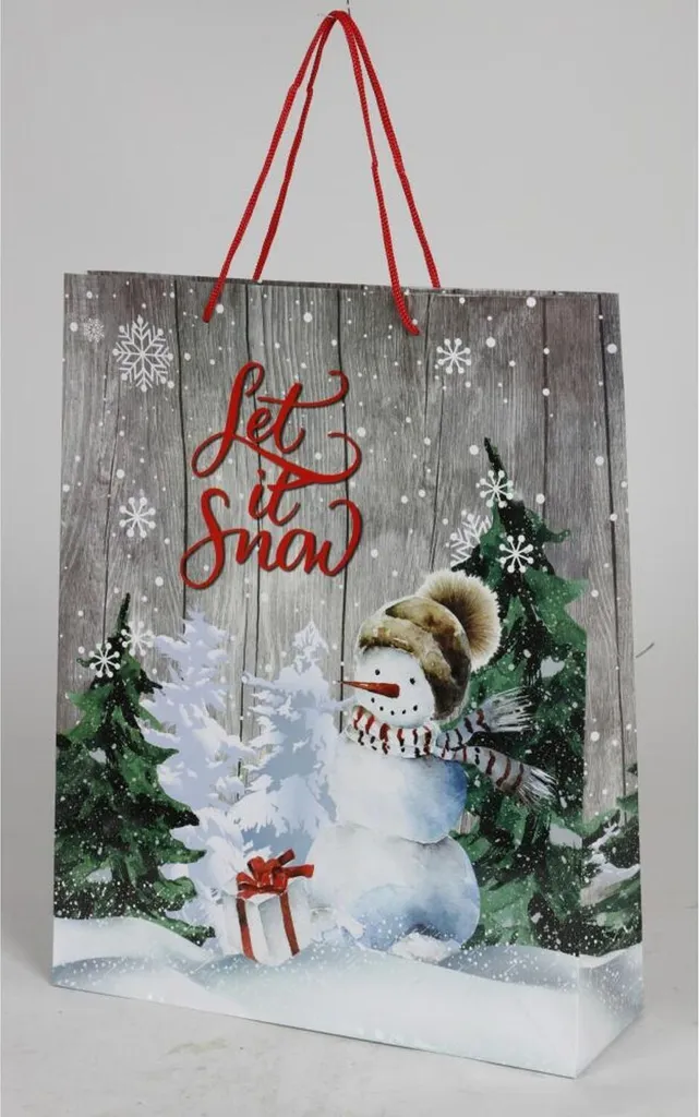 Sacs Cadeaux Noël Brillants 33x10x41cm Anti-Déchirure Lot de 24