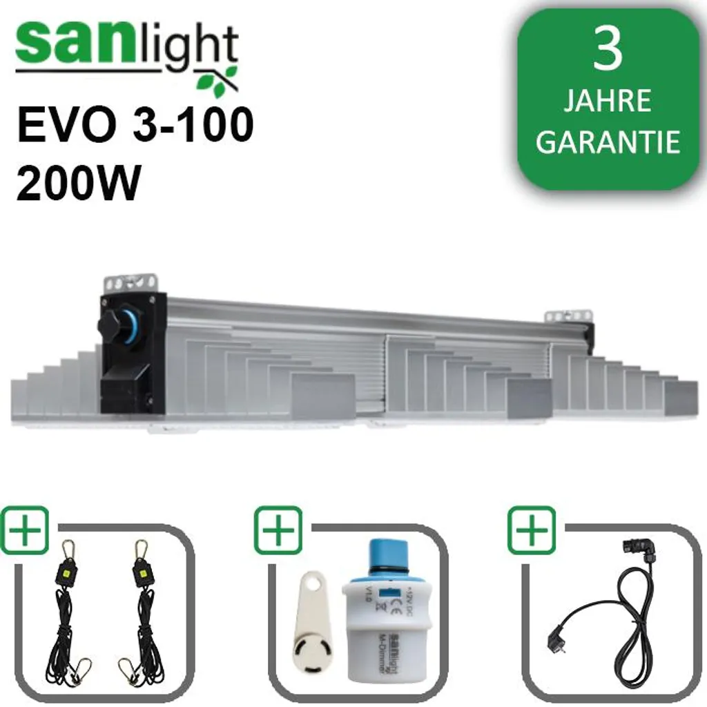 Kit Lampe LED pour Culture 100x100 cm SANlight EVO 3-100 200W Ready