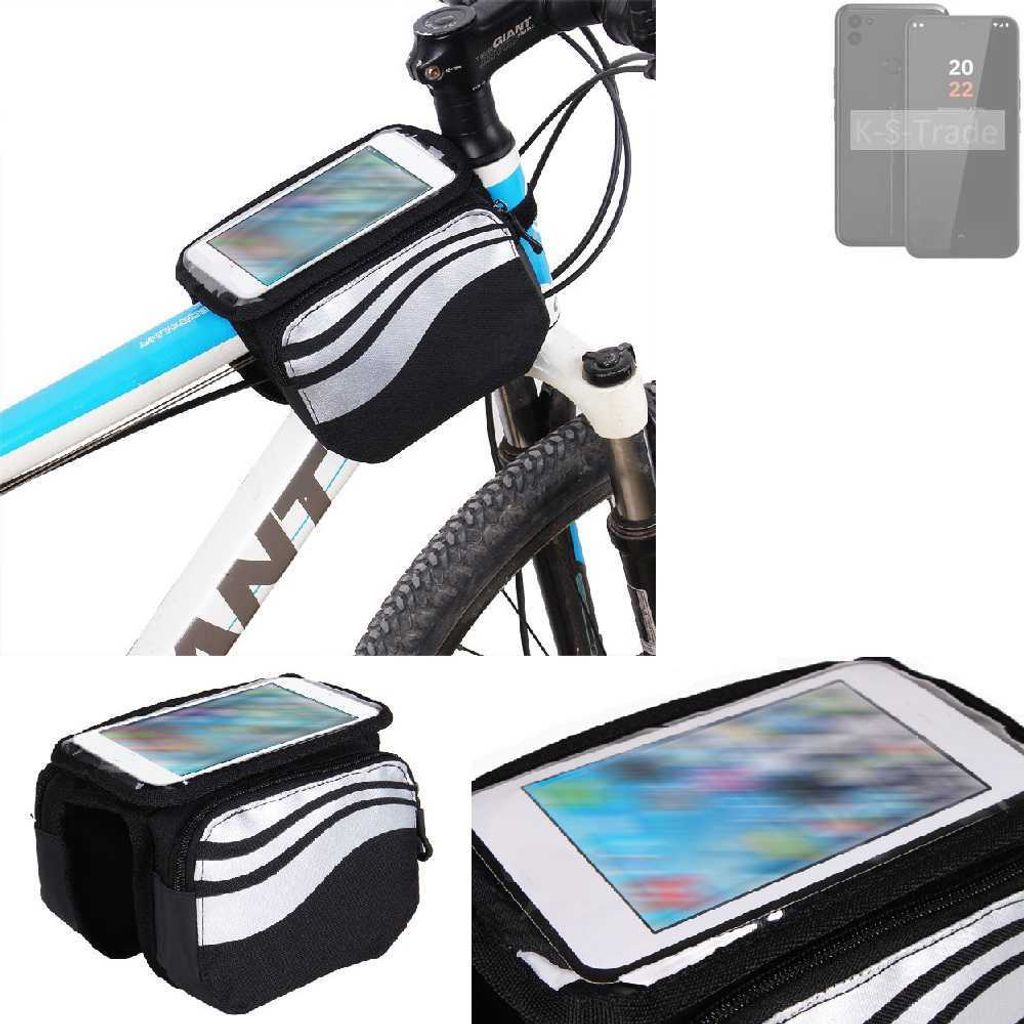 K-S-Trade Rahmentasche Fahrrad-Halterung kompatibel mit Volla Phone 22 Rahmenhalterung Fahrrad Handyhalterung Fahrradtasche Handy Smartphone Halterung